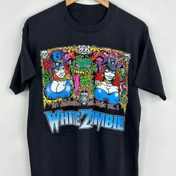 Vintage Style White Zombie, La Sexorcisto Devil Music World Tour Fan Tee Shirt - Picture 1 of 4